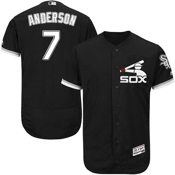 White Sox #7 Tim Anderson Black Flexbase Authentic Collection Stitched MLB Jersey - Click Image to Close